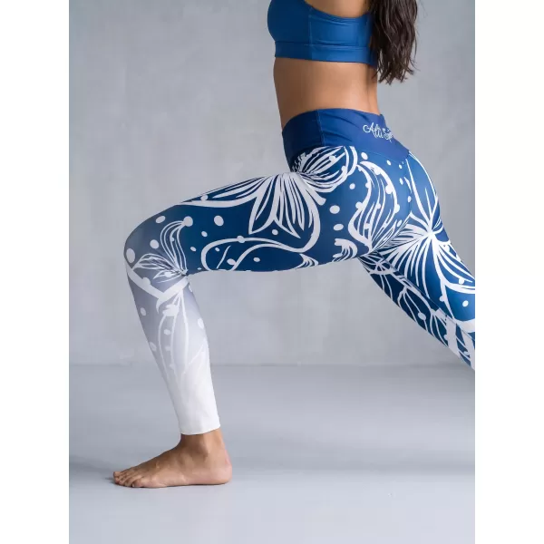  Dámske dlhé funkčné legíny premium ALTISPORT VOJ/ALW045LEG01 NÁMORNÁ MODRÁ/BIELA 