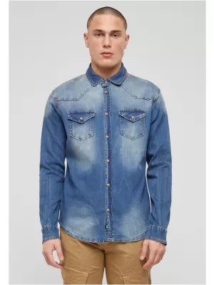 Pánska košeľa BRANDIT RILEY DENIM BD4020 BLUE WASHED