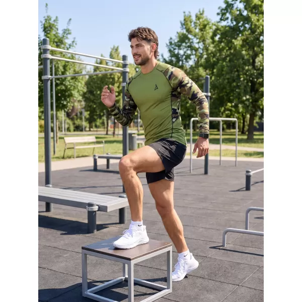  Prémiové pánske funkčné kompresné tričko ALTISPORT VOJ/ALM038TR03 ZELENÁ/KHAKI 