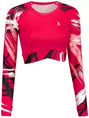 Dámsky prémiový funkčný crop top s dlhým rukávom ALTISPORT VOJ/ALW039TR04 VIVA PURPUROVÁ