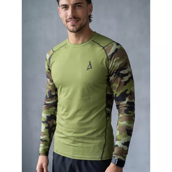  Prémiové pánske funkčné kompresné tričko ALTISPORT VOJ/ALM038TR03 ZELENÁ/KHAKI 
