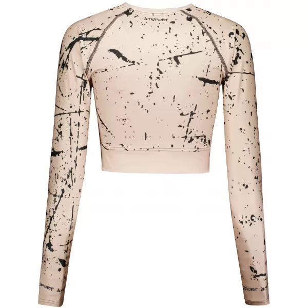  Dámsky funkčný crop top s dlhým rukávom premium ALTISPORT VOJ/ALW034TR04 hnedá 