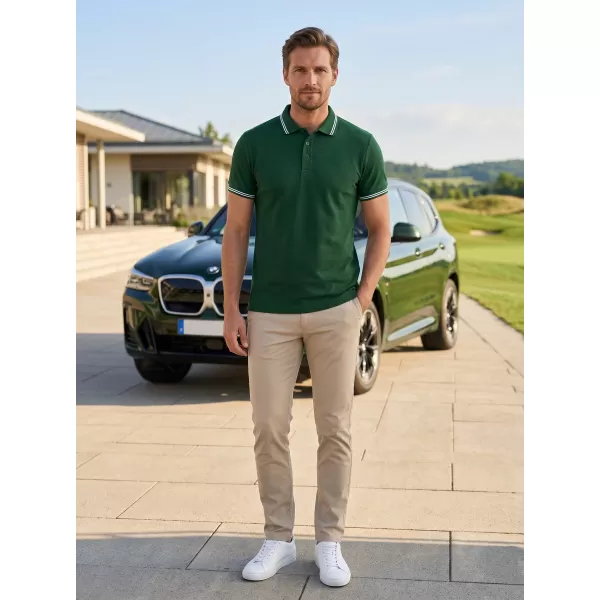  Pánske tričko s golierom ALTISPORT NoPrint NP/ALM912 DARK GREEN 