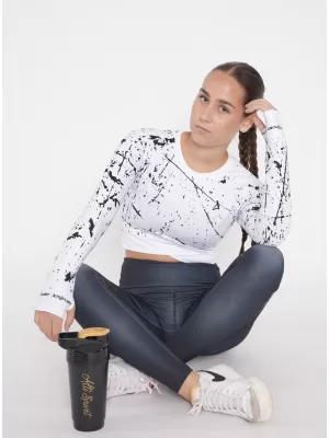 Dámsky funkčný crop top s dlhým rukávom premium ALTISPORT VOJ/ALW034TR04 biela