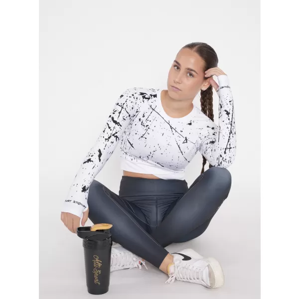  Dámsky funkčný crop top s dlhým rukávom premium ALTISPORT VOJ/ALW034TR04 biela 