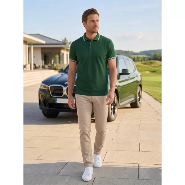  Pánske tričko s golierom ALTISPORT NoPrint NP/ALM912 DARK GREEN 
