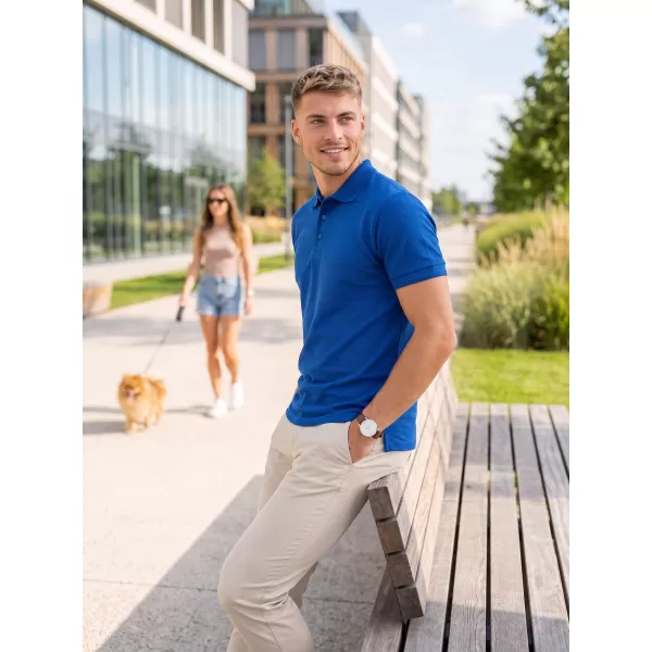  Pánske tričko s golierom ALTISPORT NoPrint NP/ALM302 KRÁĽOVSKÁ modrá 