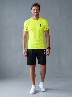 Pánske funkčné kompresné tričko s krátkym rukávom premium ALTISPORT VOJ/ALM000TR04 NEON YELLOW