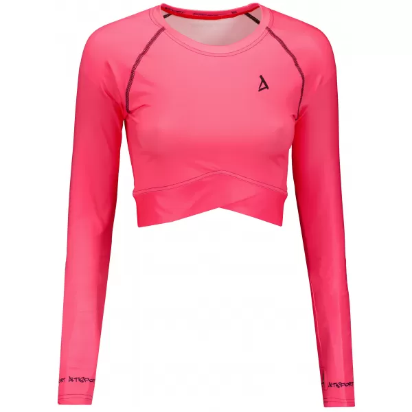  Dámsky prémiový funkčný crop top s dlhým rukávom ALTISPORT VOJ/ALW000TR04 FLUO RUŽOVÁ 