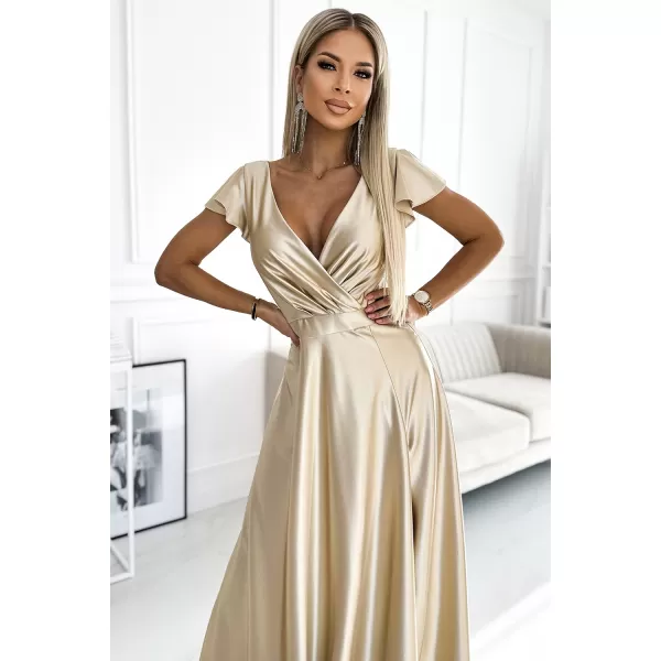  Dámske šaty NUMOCO CRYSTAL 411-7 béžová 