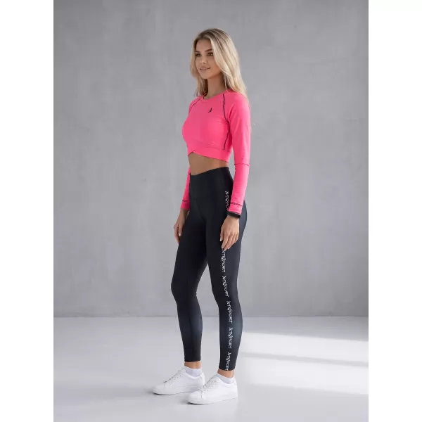  Dámsky prémiový funkčný crop top s dlhým rukávom ALTISPORT VOJ/ALW000TR04 FLUO RUŽOVÁ 