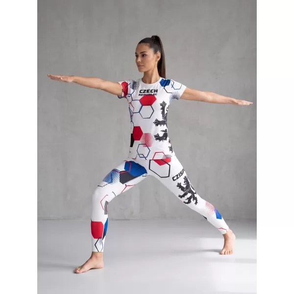  Dámske dlhé funkčné legíny premium ALTISPORT VOJ/ALW036LEG01 HEXA biela 