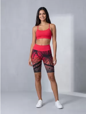 Dámske funkčné legíny nad kolená premium ALTISPORT VOJ/ALW045LEG02 ČERVENOČIERNA