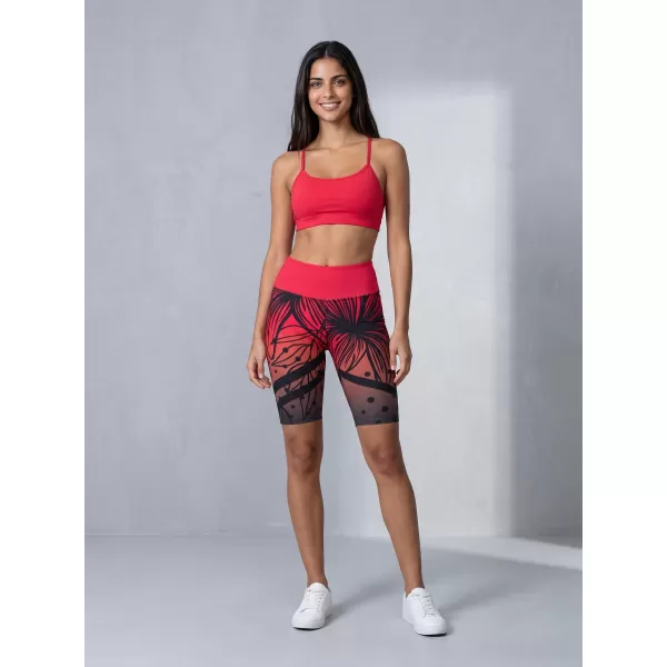  Dámske funkčné legíny nad kolená premium ALTISPORT VOJ/ALW045LEG02 ČERVENOČIERNA 