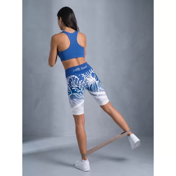  Dámske funkčné legíny nad kolená premium ALTISPORT VOJ/ALW045LEG02 NÁMORNÁ MODRÁ/BIELA 