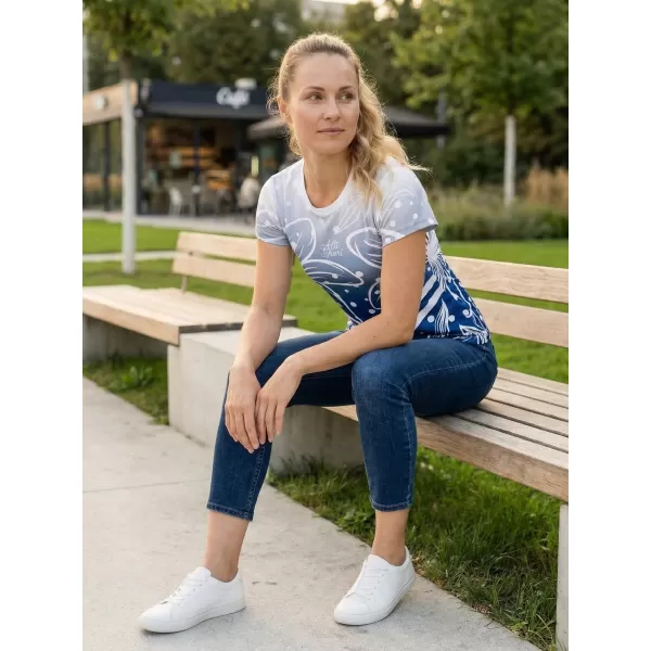  Dámske funkčné tričko premium ALTISPORT VOJ/ALW045TR01 NÁMORNÁ MODRÁ/BIELA 