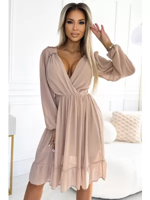 Šaty NUMOCO MILA 538-1 BÉŽOVÁ