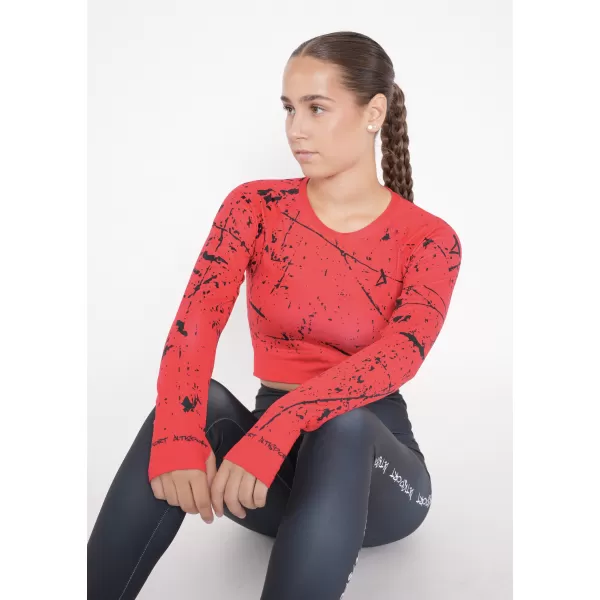  Dámsky funkčný crop top s dlhým rukávom premium ALTISPORT VOJ/ALW034TR04 červená 