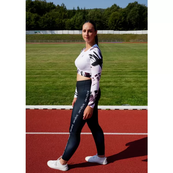  Dámsky prémiový funkčný crop top s dlhým rukávom ALTISPORT VOJ/ALW039TR04 BIELA 