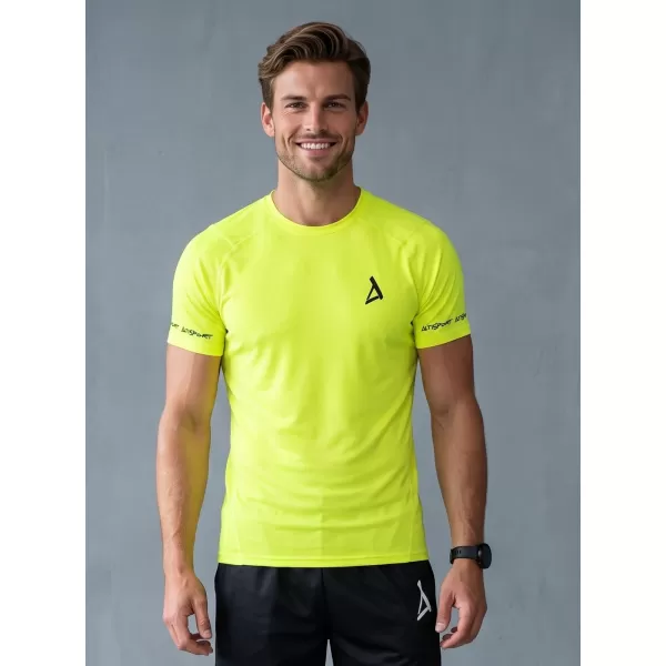  Pánske funkčné kompresné tričko s krátkym rukávom premium ALTISPORT VOJ/ALM000TR04 NEON YELLOW 
