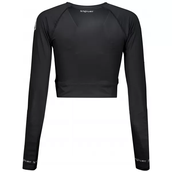  Dámsky prémiový funkčný crop top s dlhým rukávom ALTISPORT VOJ/ALW000TR04 ČIERNA 