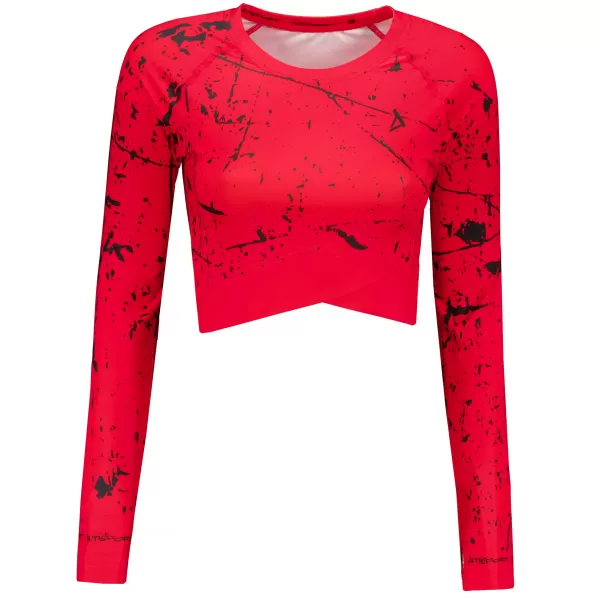  Dámsky funkčný crop top s dlhým rukávom premium ALTISPORT VOJ/ALW034TR04 červená 