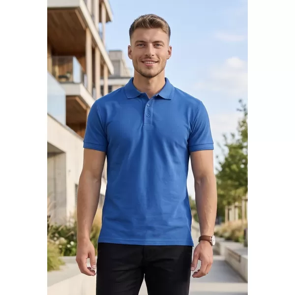  Pánske tričko s golierom ALTISPORT NoPrint NP/ALM302 AZÚRO modrá 