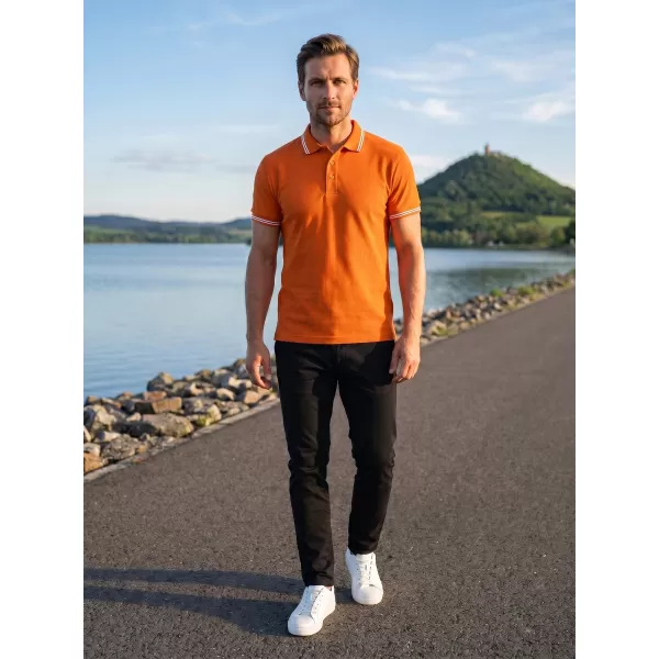  Pánske tričko s golierom ALTISPORT NoPrint NP/ALM912 oranžová 