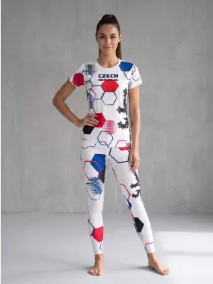 Dámske dlhé funkčné legíny premium ALTISPORT VOJ/ALW036LEG01 HEXA biela
