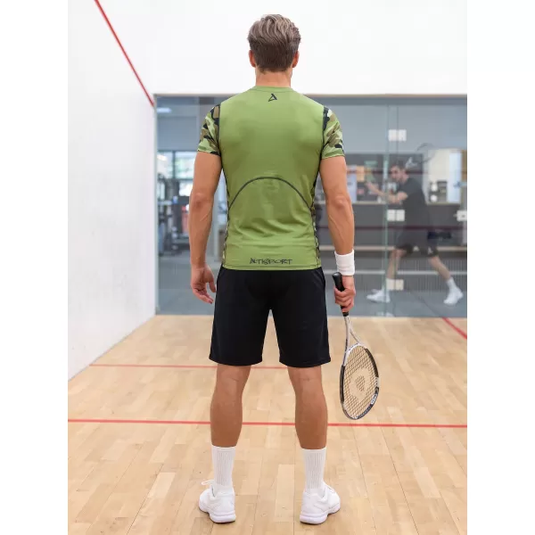  Pánske funkčné kompresné tričko s krátkym rukávom premium ALTISPORT VOJ/ALM038TR04 ZELENÁ/KHAKI 