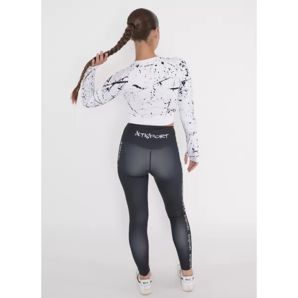  Dámsky funkčný crop top s dlhým rukávom premium ALTISPORT VOJ/ALW034TR04 biela 