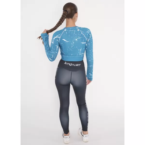  Dámsky funkčný crop top s dlhým rukávom premium ALTISPORT VOJ/ALW034TR04 EMERALD 