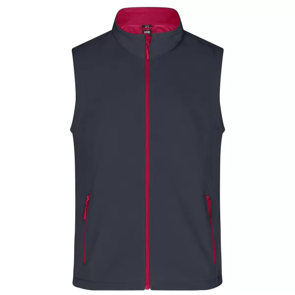  Pánska softshellová vesta ALTISPORT NoPrint NP/ALM8211NJ IRON GREY/RED 