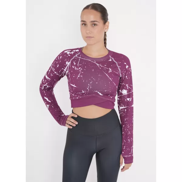  Dámsky funkčný crop top s dlhým rukávom premium ALTISPORT VOJ/ALW034TR04 FUCHSIOVÁ 