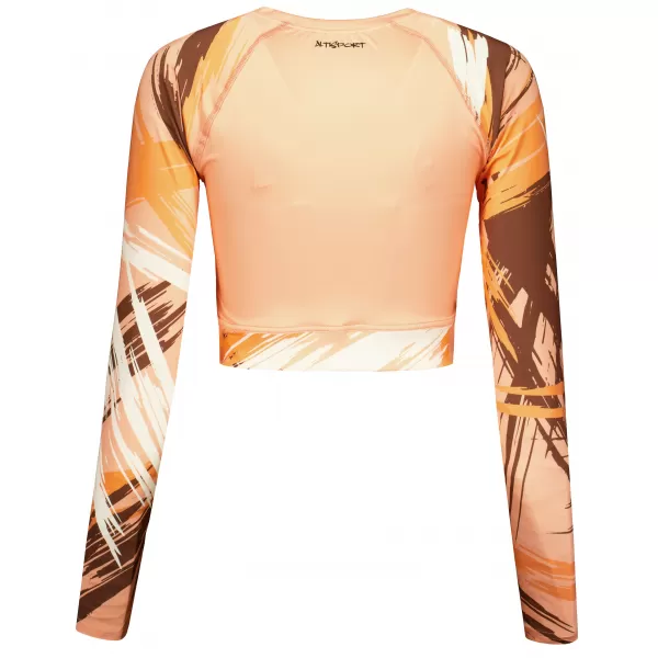  Dámsky prémiový funkčný crop top s dlhým rukávom ALTISPORT VOJ/ALW039TR04 ORANŽOVÁ 