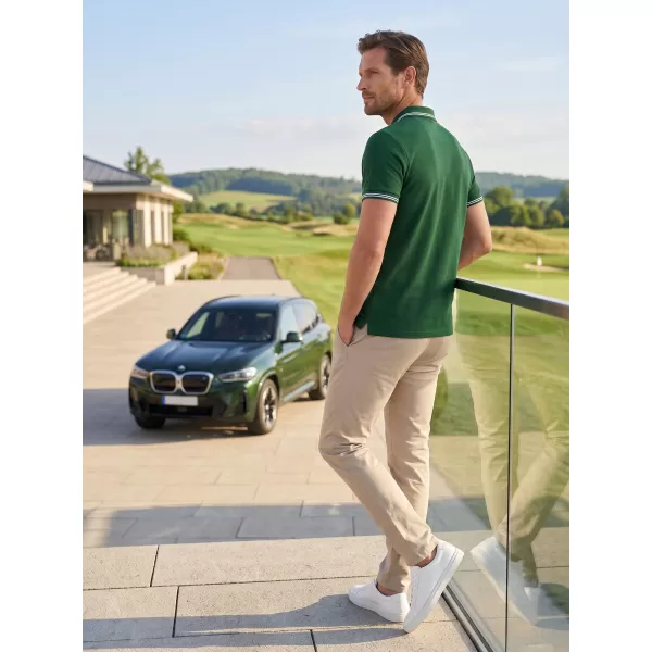  Pánske tričko s golierom ALTISPORT NoPrint NP/ALM912 DARK GREEN 