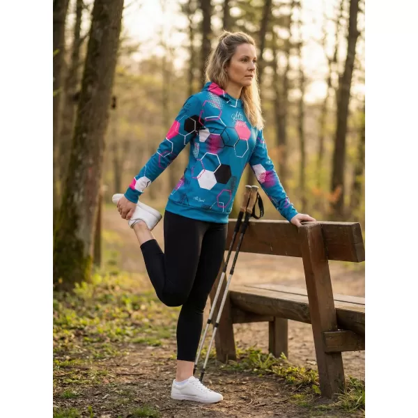 Dámska funkčná mikina premium ALTISPORT VOJ/ALW037MI01 PETROELJOVÁ/RUŽOVÁ 