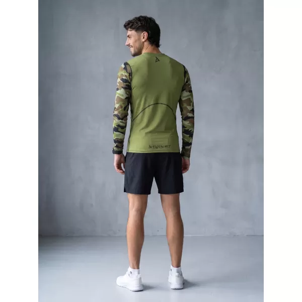  Prémiové pánske funkčné kompresné tričko ALTISPORT VOJ/ALM038TR03 ZELENÁ/KHAKI 