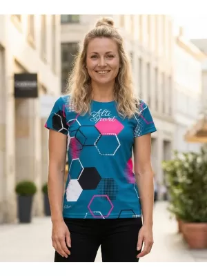 Dámske funkčné tričko premium ALTISPORT VOJ/ALW037TR01 PETROELJOVÁ/RUŽOVÁ