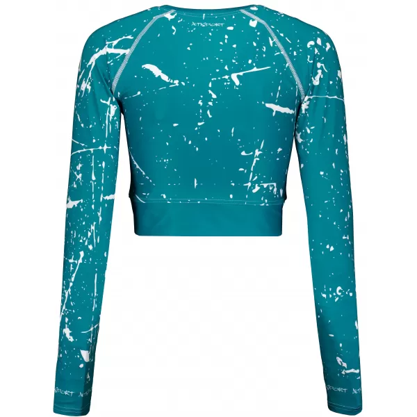  Dámsky funkčný crop top s dlhým rukávom premium ALTISPORT VOJ/ALW034TR04 EMERALD 
