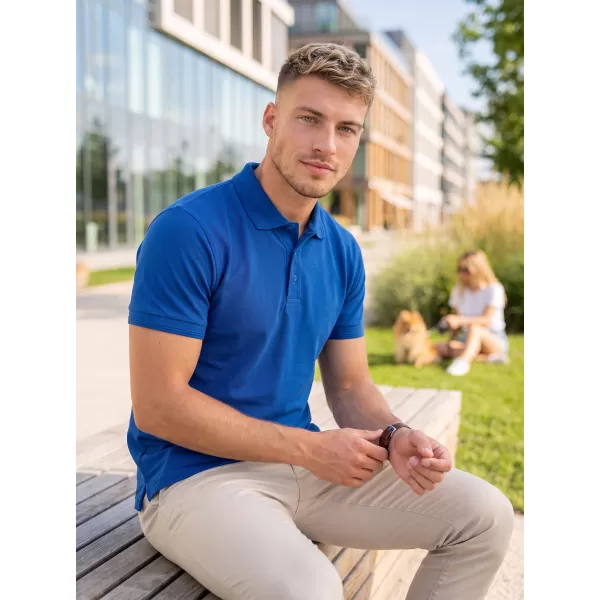  Pánske tričko s golierom ALTISPORT NoPrint NP/ALM302 KRÁĽOVSKÁ modrá 