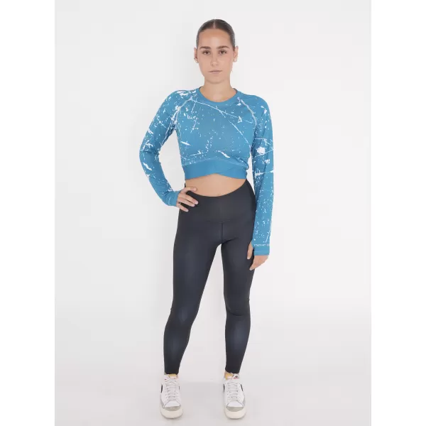  Dámsky funkčný crop top s dlhým rukávom premium ALTISPORT VOJ/ALW034TR04 EMERALD 