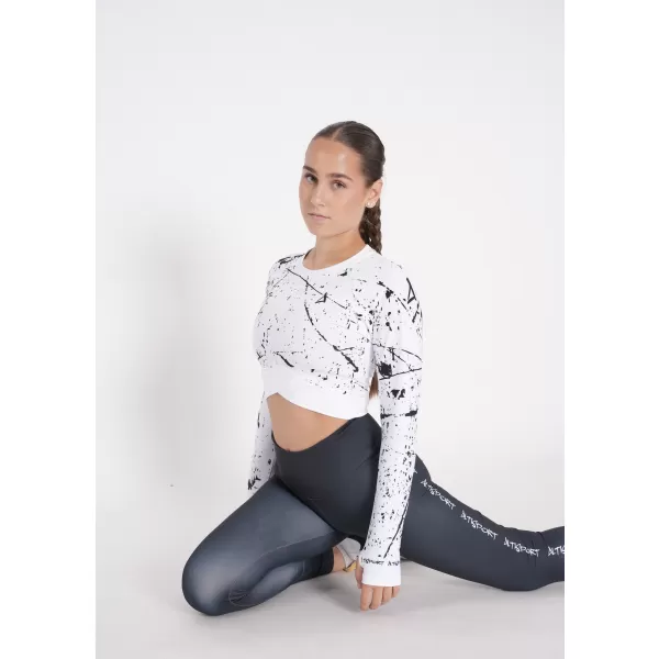  Dámsky funkčný crop top s dlhým rukávom premium ALTISPORT VOJ/ALW034TR04 biela 