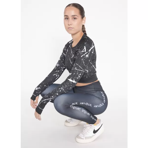  Dámsky funkčný crop top s dlhým rukávom premium ALTISPORT VOJ/ALW034TR04 čierna 
