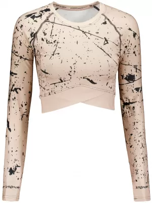 Dámsky funkčný crop top s dlhým rukávom premium ALTISPORT VOJ/ALW034TR04 hnedá