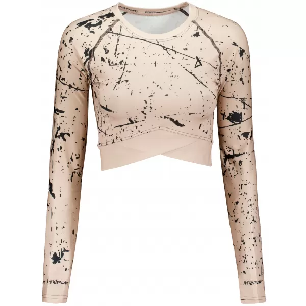  Dámsky funkčný crop top s dlhým rukávom premium ALTISPORT VOJ/ALW034TR04 hnedá 