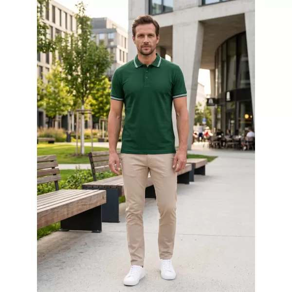  Pánske tričko s golierom ALTISPORT NoPrint NP/ALM912 DARK GREEN 