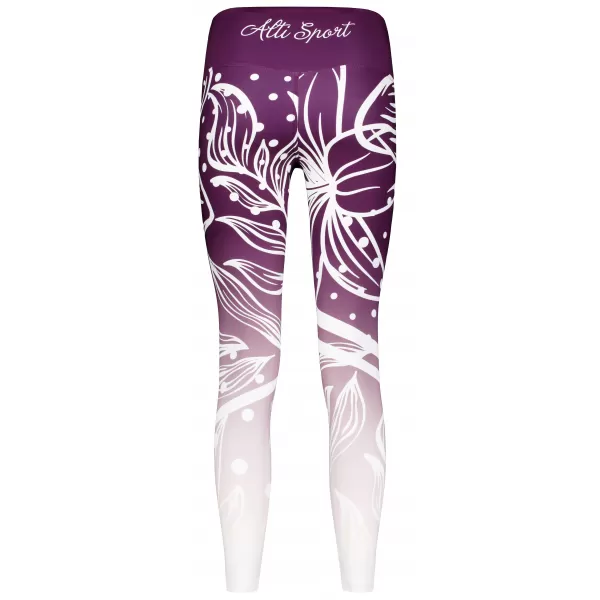  Dámske dlhé funkčné legíny premium ALTISPORT VOJ/ALW045LEG01 FIALOVÁ/BIELA 
