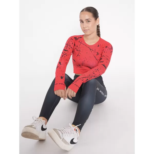  Dámsky funkčný crop top s dlhým rukávom premium ALTISPORT VOJ/ALW034TR04 červená 