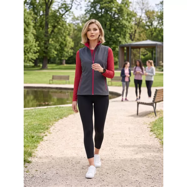  Dámska softshellová vesta ALTISPORT NoPrint NP/ALW7211NJ IRON GREY/RED 
